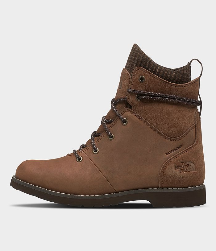 The North Face Womens Boots Ballard III Lace WP 620CEYLOW - Brown